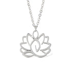 Fortune Jewel Hollow Lotus Design Stainless Steel Enlightenment Necklace Pendant Fortune Jewel