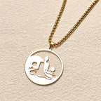 Fortune Jewel Yin Yang Buddha Figure Hollow Design Stainless Steel Balance Necklace Pendant Fortune Jewel