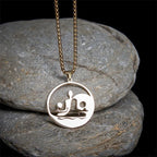 Fortune Jewel Yin Yang Buddha Figure Hollow Design Stainless Steel Balance Necklace Pendant Fortune Jewel