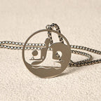 Fortune Jewel Yin Yang Buddha Figure Hollow Design Stainless Steel Balance Necklace Pendant Fortune Jewel