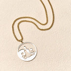 Fortune Jewel Yin Yang Buddha Figure Hollow Design Stainless Steel Balance Necklace Pendant Fortune Jewel
