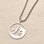 Fortune Jewel Yin Yang Buddha Figure Hollow Design Stainless Steel Balance Necklace Pendant Fortune Jewel