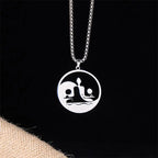 Fortune Jewel Yin Yang Buddha Figure Hollow Design Stainless Steel Balance Necklace Pendant Fortune Jewel
