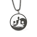 Fortune Jewel Yin Yang Buddha Figure Hollow Design Stainless Steel Balance Necklace Pendant Fortune Jewel