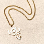 Fortune Jewel Vintage OM Symbol geometry Design Stainless Steel Connection Necklace Pendant Fortune Jewel