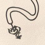 Fortune Jewel Vintage OM Symbol geometry Design Stainless Steel Connection Necklace Pendant Fortune Jewel