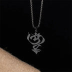 Fortune Jewel Vintage OM Symbol geometry Design Stainless Steel Connection Necklace Pendant Fortune Jewel