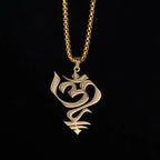 Fortune Jewel Vintage OM Symbol geometry Design Stainless Steel Connection Necklace Pendant Fortune Jewel