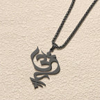 Fortune Jewel Vintage OM Symbol geometry Design Stainless Steel Connection Necklace Pendant Fortune Jewel