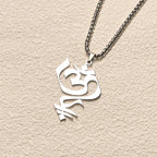 Fortune Jewel Vintage OM Symbol geometry Design Stainless Steel Connection Necklace Pendant Fortune Jewel