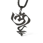 Fortune Jewel Vintage OM Symbol geometry Design Stainless Steel Connection Necklace Pendant Fortune Jewel