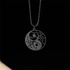 Fortune Jewel Branches Hollow Yin Yang Design Stainless Steel Balance Necklace Pendant Fortune Jewel