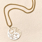 Fortune Jewel Branches Hollow Yin Yang Design Stainless Steel Balance Necklace Pendant Fortune Jewel