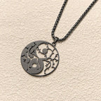 Fortune Jewel Branches Hollow Yin Yang Design Stainless Steel Balance Necklace Pendant Fortune Jewel