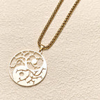 Fortune Jewel Branches Hollow Yin Yang Design Stainless Steel Balance Necklace Pendant Fortune Jewel