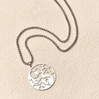 Fortune Jewel Branches Hollow Yin Yang Design Stainless Steel Balance Necklace Pendant Fortune Jewel