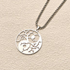 Fortune Jewel Branches Hollow Yin Yang Design Stainless Steel Balance Necklace Pendant Fortune Jewel