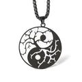 Fortune Jewel Branches Hollow Yin Yang Design Stainless Steel Balance Necklace Pendant Fortune Jewel