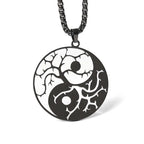 Fortune Jewel Branches Hollow Yin Yang Design Stainless Steel Balance Necklace Pendant Fortune Jewel