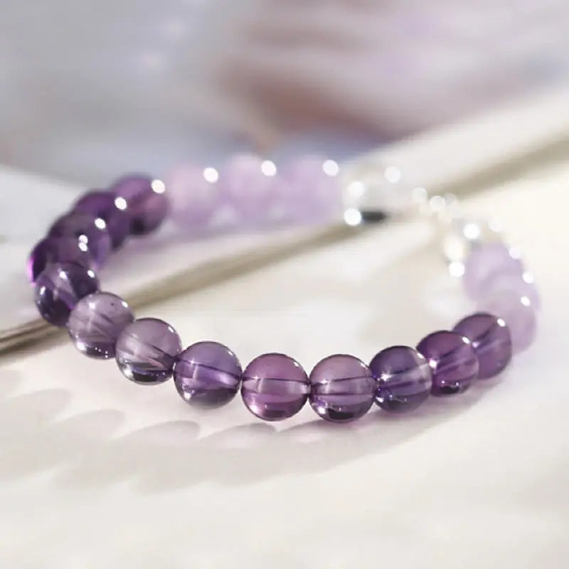 Fortune Jewel Amethyst Rose Quartz Strawberry Quartz Good Luck Charm Bracelet Fortune Jewel