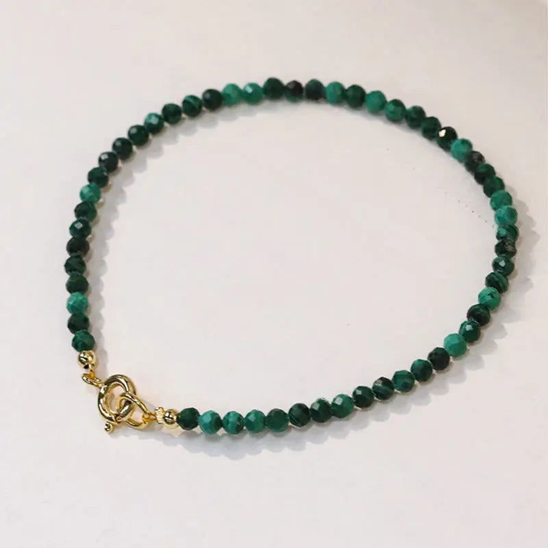 Fortune Jewel 3mm Natural Malachite Ultra-thin Beads Anti-anxiety Bracelet Fortune Jewel