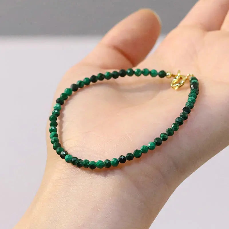 Fortune Jewel 3mm Natural Malachite Ultra-thin Beads Anti-anxiety Bracelet Fortune Jewel