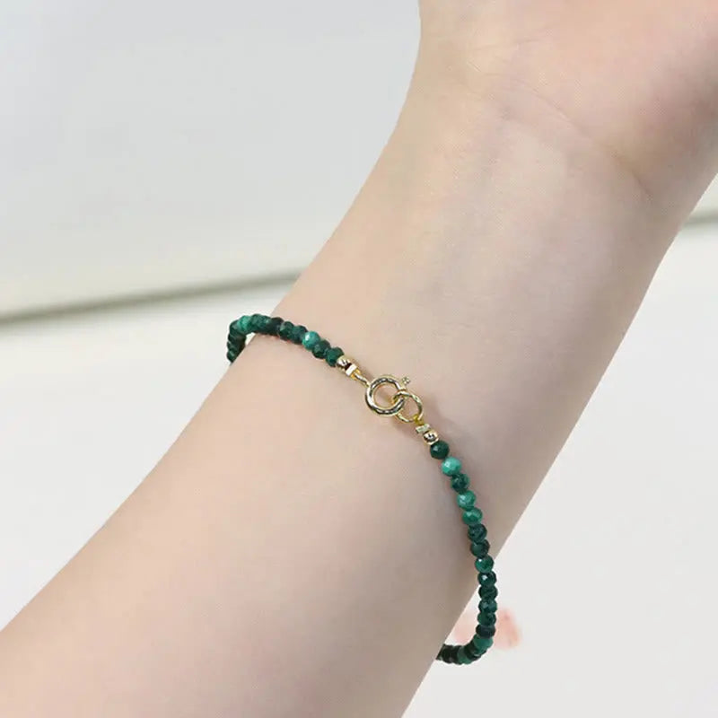 Fortune Jewel 3mm Natural Malachite Ultra-thin Beads Anti-anxiety Bracelet Fortune Jewel