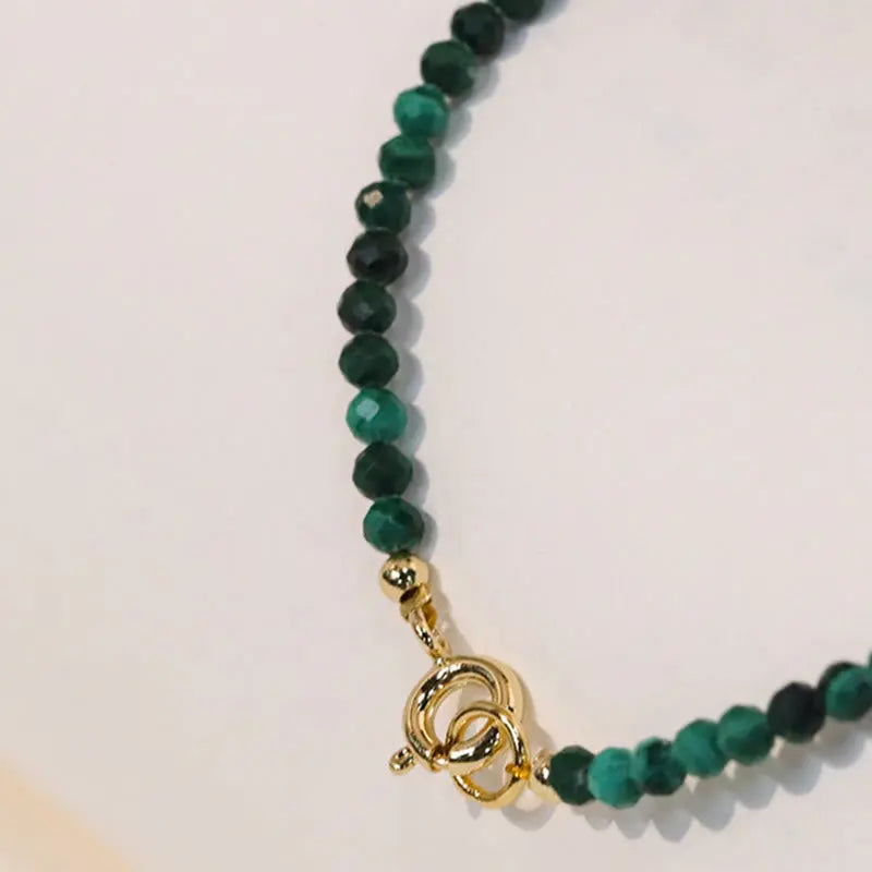 Fortune Jewel 3mm Natural Malachite Ultra-thin Beads Anti-anxiety Bracelet Fortune Jewel