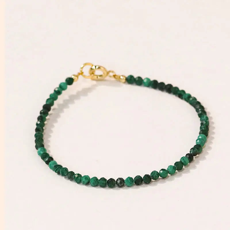 Fortune Jewel 3mm Natural Malachite Ultra-thin Beads Anti-anxiety Bracelet Fortune Jewel