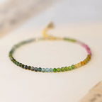 Fortune Jewel 2.5mm Natural Tourmaline Ultra-thin Beads Positive Bracelet Fortune Jewel