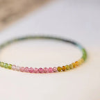 Fortune Jewel 2.5mm Natural Tourmaline Ultra-thin Beads Positive Bracelet Fortune Jewel