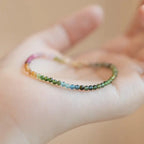Fortune Jewel 2.5mm Natural Tourmaline Ultra-thin Beads Positive Bracelet Fortune Jewel