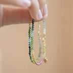 Fortune Jewel 2.5mm Natural Tourmaline Ultra-thin Beads Positive Bracelet Fortune Jewel