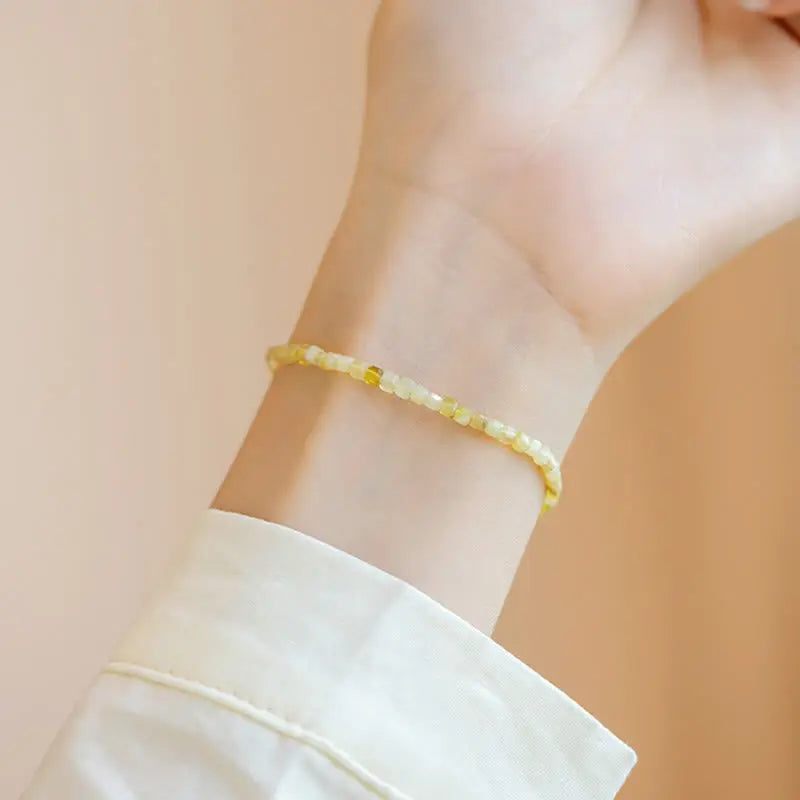Fortune Jewel 2mm Natural Opal Ultra-thin Beads Motivation Bracelet Fortune Jewel
