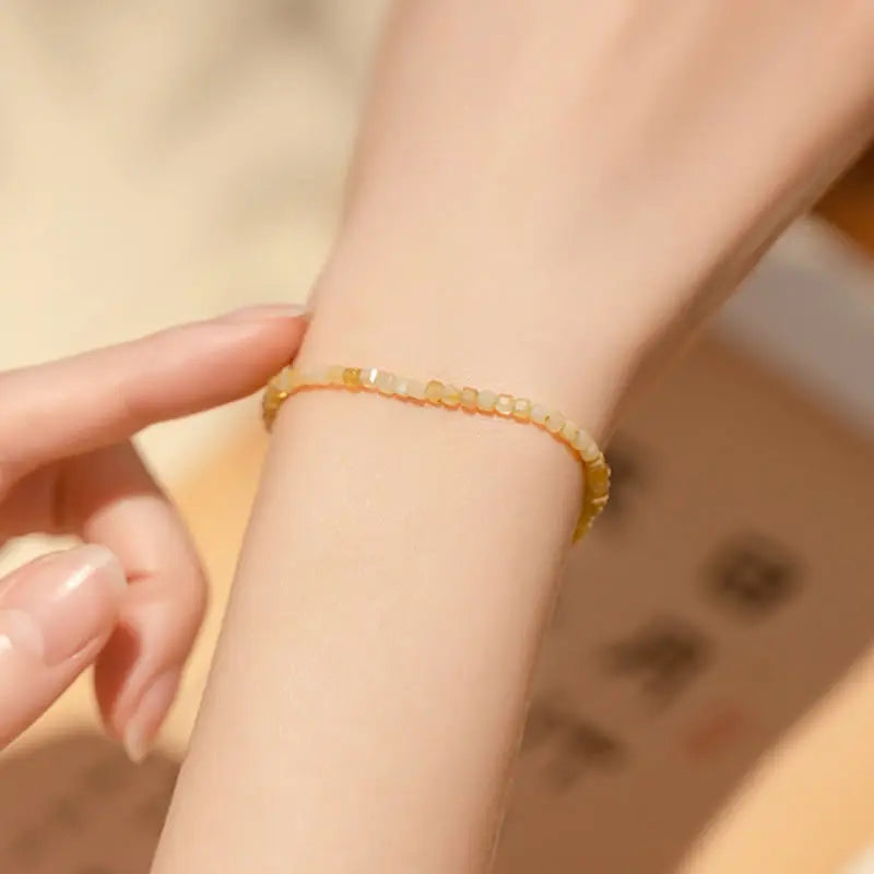 Fortune Jewel 2mm Natural Opal Ultra-thin Beads Motivation Bracelet Fortune Jewel
