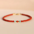 Fortune Jewel 3mm Natural South Red Agate Ultra-thin Beads Positive Bracelet Fortune Jewel