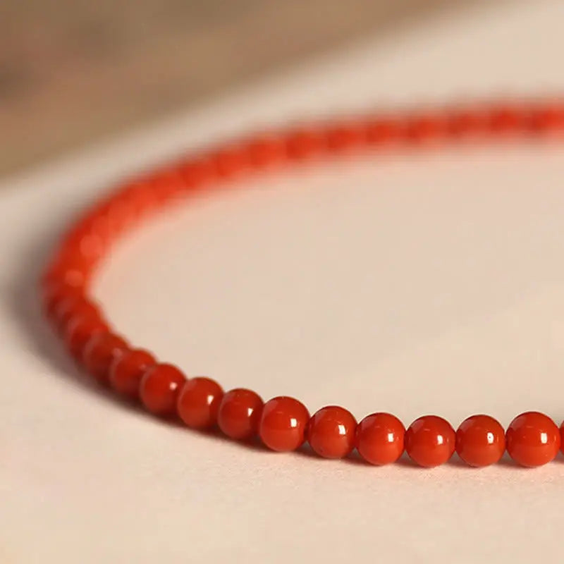 Fortune Jewel 3mm Natural South Red Agate Ultra-thin Beads Positive Bracelet Fortune Jewel