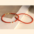 Fortune Jewel 3mm Natural South Red Agate Ultra-thin Beads Positive Bracelet Fortune Jewel