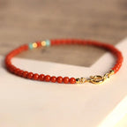 Fortune Jewel 3mm Natural South Red Agate Ultra-thin Beads Positive Bracelet Fortune Jewel