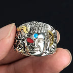 Fortune Jewel Half Demon Half Buddha Lotus Copper Serenity Adjustable Ring Fortune Jewel