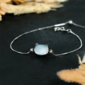 Fortune Jewel 925 Sterling Silver Tridacna Stone Cat Head Blessing Chain Bracelet Fortune Jewel