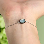 Fortune Jewel 925 Sterling Silver Tridacna Stone Cat Head Blessing Chain Bracelet Fortune Jewel