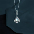 Fortune Jewel 925 Sterling Silver Lotus Design Moonstone Healing Necklace Pendant Fortune Jewel