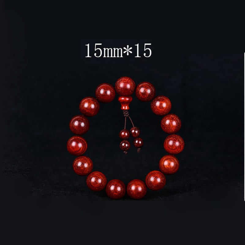 Fortune Jewel Tibetan Small Leaf Red Sandalwood Balance Bracelet