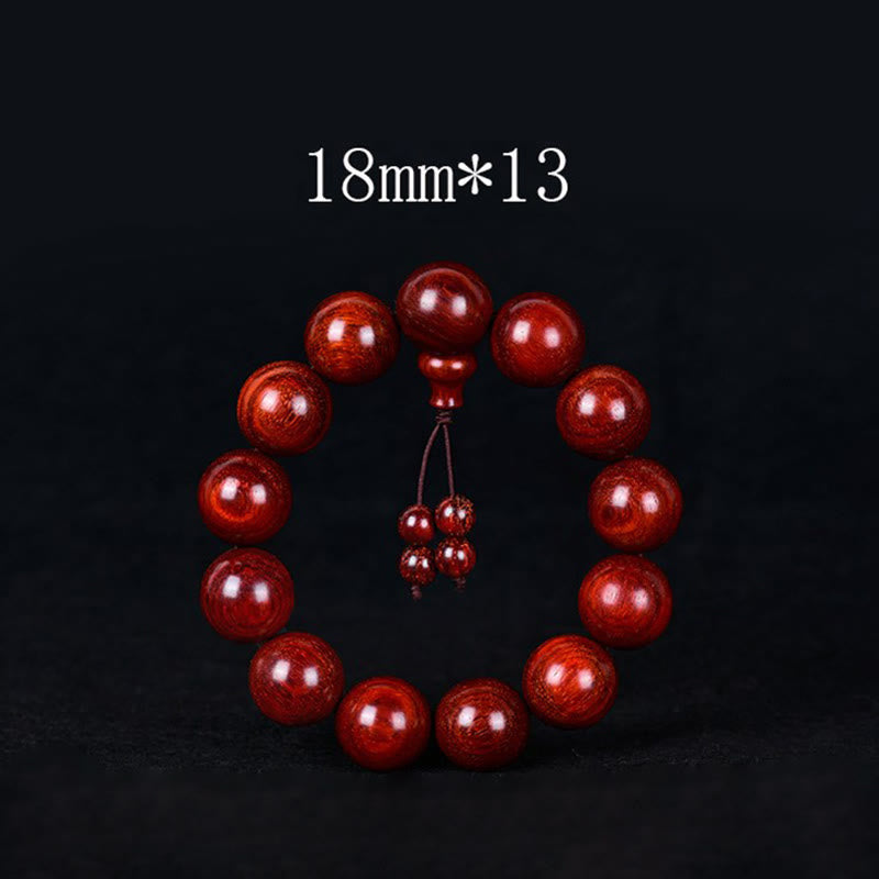 Fortune Jewel Tibetan Small Leaf Red Sandalwood Balance Bracelet