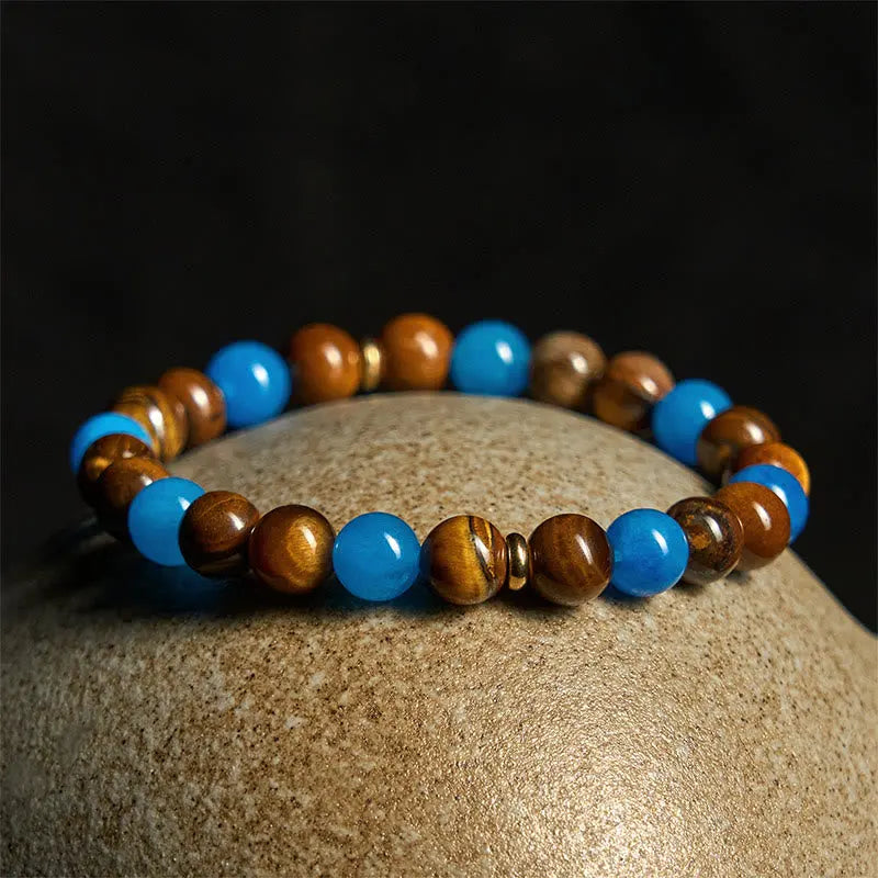 Fortune Jewel Apatite Tiger Eye Spacer Beads Motivation Bracelet Fortune Jewel