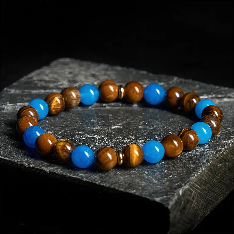 Fortune Jewel Apatite Tiger Eye Spacer Beads Motivation Bracelet Fortune Jewel