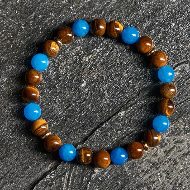 Fortune Jewel Apatite Tiger Eye Spacer Beads Motivation Bracelet Fortune Jewel