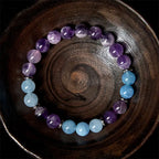 Fortune Jewel Amethyst Aquamarine Spacer Beads Peace Bracelet Fortune Jewel