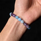 Fortune Jewel Amethyst Aquamarine Spacer Beads Peace Bracelet Fortune Jewel